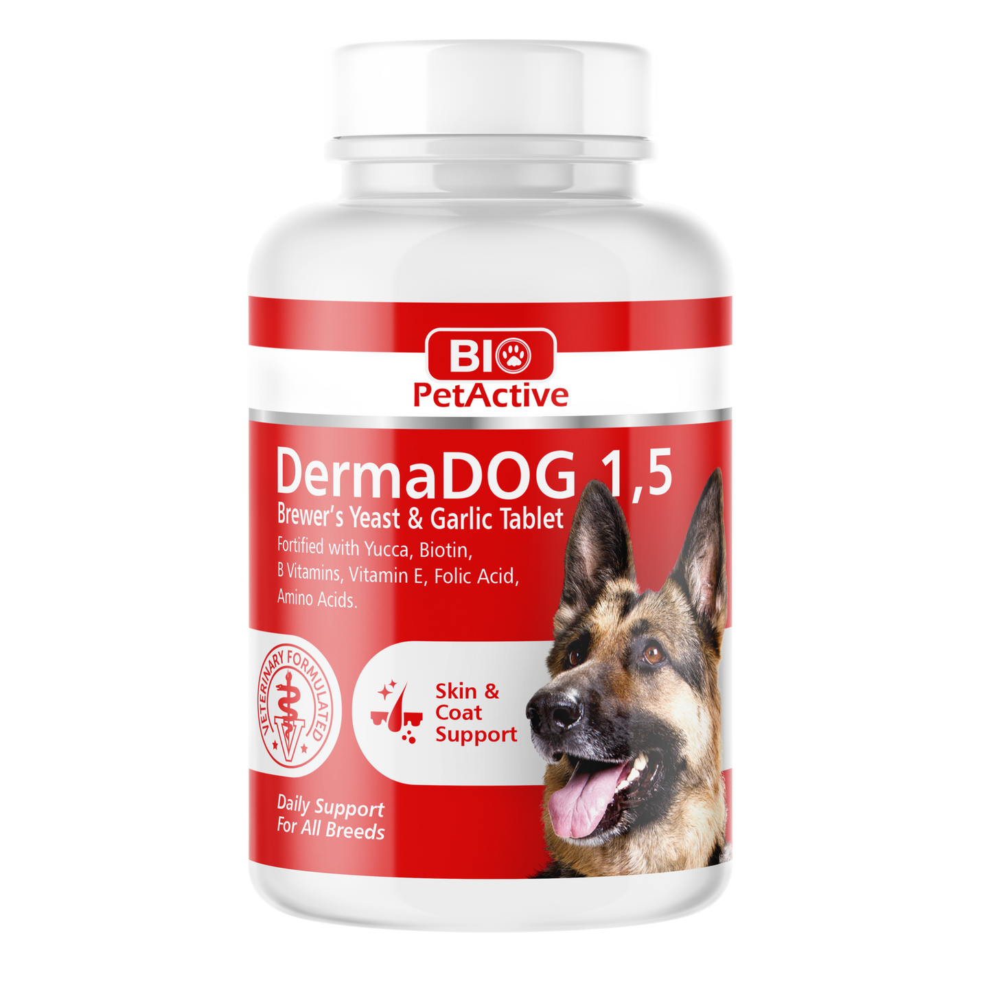 DermaDOG 1,5 Bierhefe & Knoblauch Tabletten für Hunde 100 Tabs