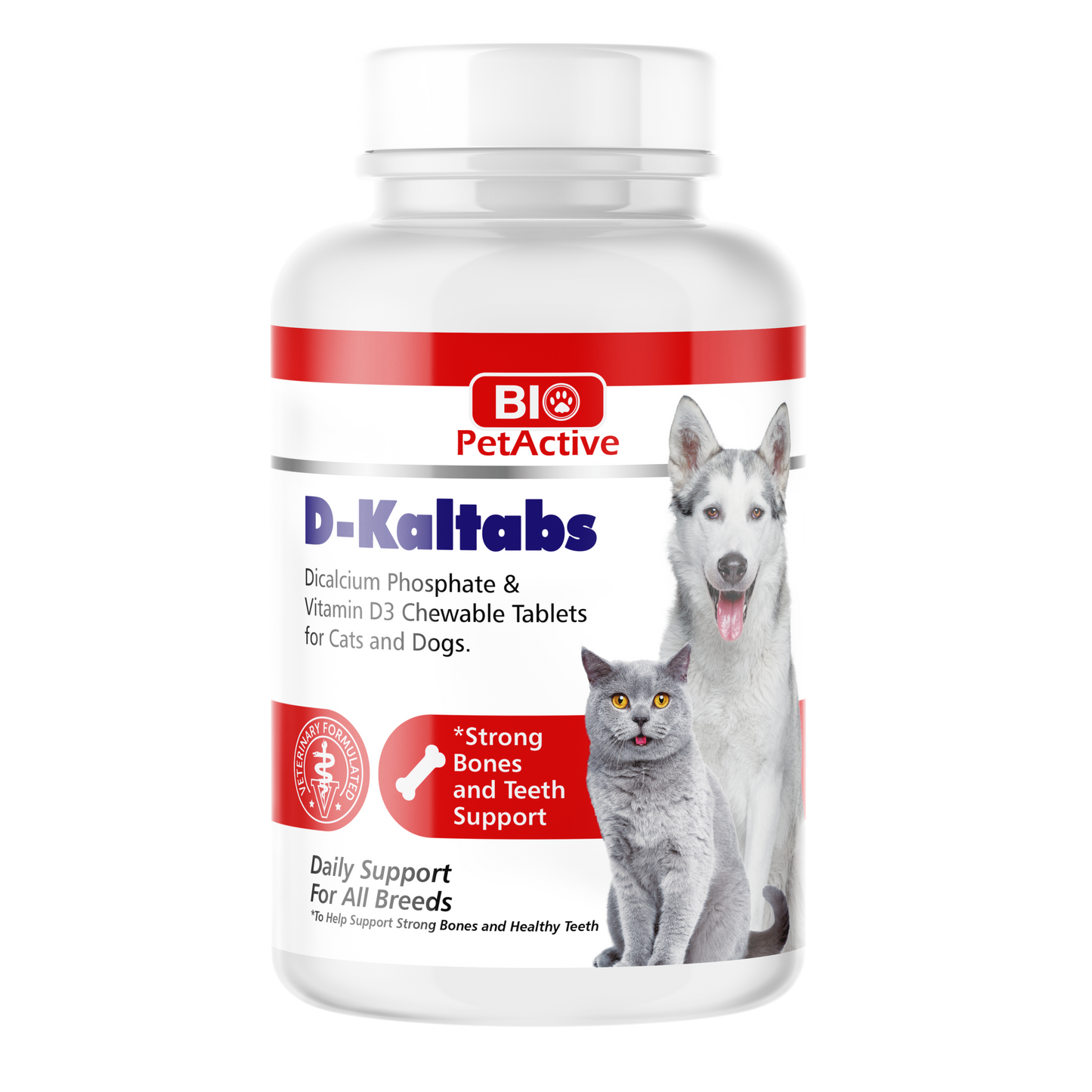 D-Kaltabs Dicalciumphosphat & Vitamin D3 Kautabletten für Katzen und Hunde 84 Tabs
